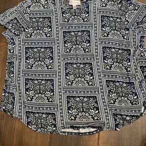 Philosophy Navy and White Patterned Blouse